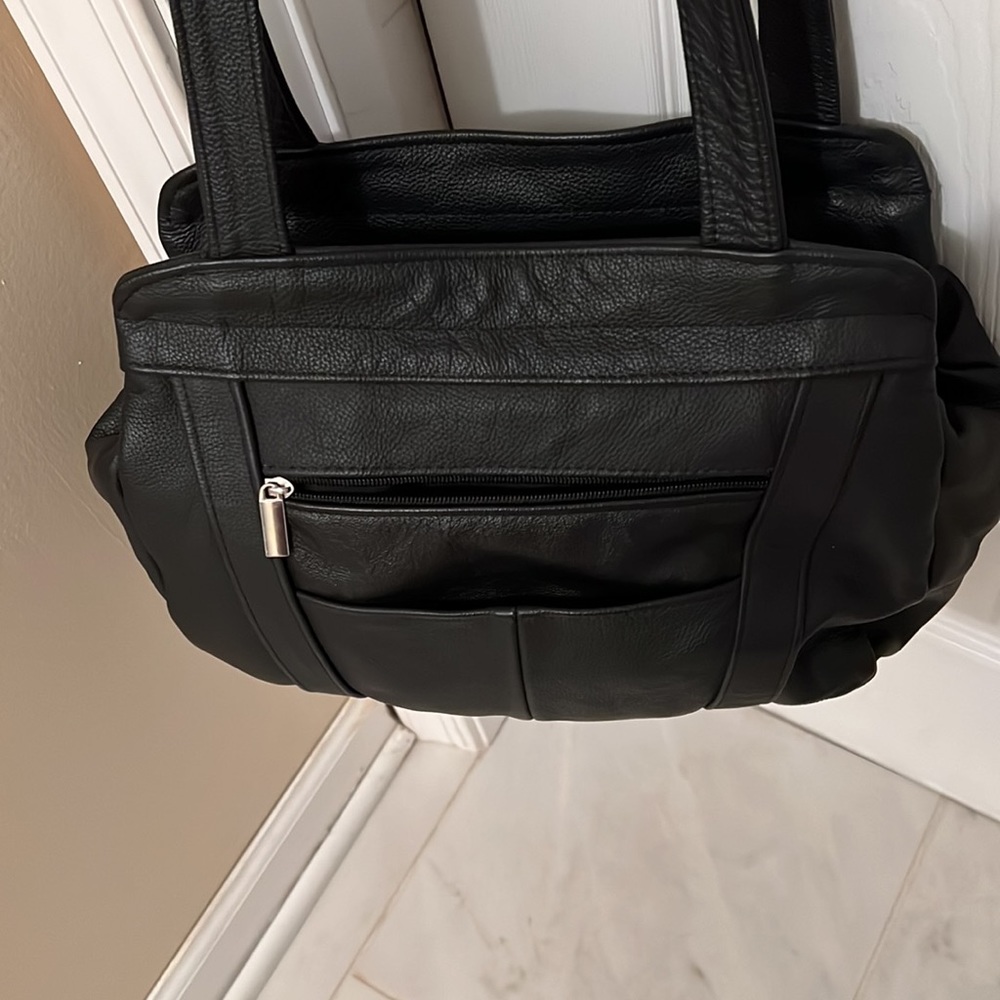 Genuine Black leather shoulder bag